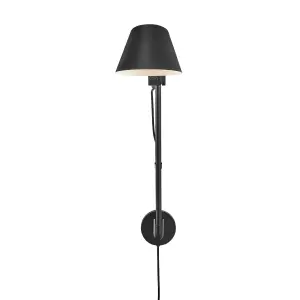 Nordlux DFTP Stay Indoor Bedroom Living Dining Hallway Wall Light In Black (Height) 54.5cm