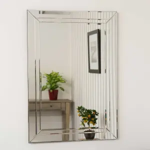 MirrorOutlet Cranbury All Glass Large Wall Mirror 100 x 70 CM