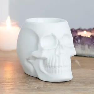 White Skull Oil Burner for Aromatherapy