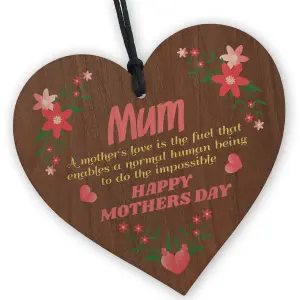 Red Ocean Mum Heart Birthday Mothers Day Gift For Mum Mummy Novelty Plaque Mum Gift From Son Daughter