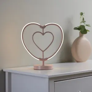 Heart Matt Pink Table lamp