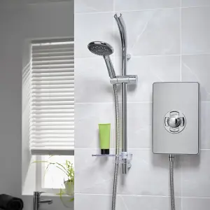 Triton Brushed steel effect Manual Electric Shower, 8.5kW