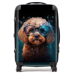 Cavapoo Dog Face Splashart Suitcase - Medium