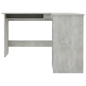 Berkfield L-Shaped Corner Desk Concrete Grey 120x140x75 cm Engineered Wood