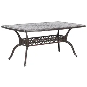 Garden Table Metal Dark Brown LIZZANO