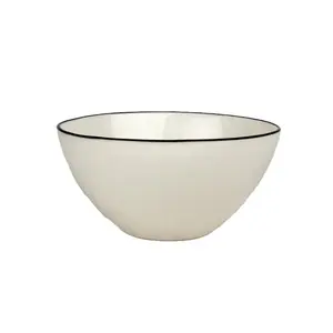 Abbesses 4 Piece Rice Bowl Set (Set of 4) White/Black