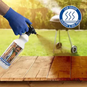 Roxil Wood Stain Preserver (1L Spray Autumn Gold) - 5 Year Protection Indoor & Outdoor No VOCs, Fast-Drying.