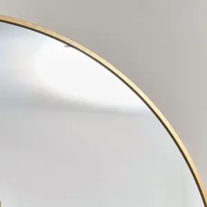 Melody Maison Large Round Gold Wall Mirror - 80cm x 80cm