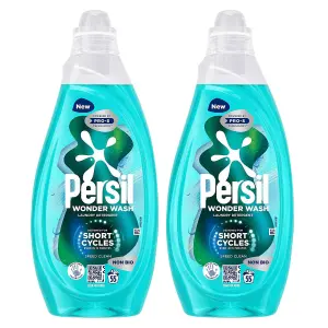 Persil Wonder Wash Liquid Laundry Detergent Non Bio Speed Clean 55W 1.485L, 2pk