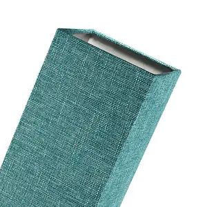 Modern and Stylish Textured Teal Linen Fabric Tall Rectangular 25cm Lampshade