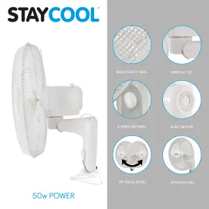 StayCool 16" (40cm) Wall Fan - White