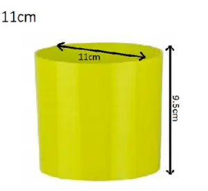 Cactus Plant Pot Round Plastic Pots Cylinder Modern Decorative Lime 11cm