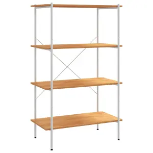 Berkfield 4-Tier Shelving Unit White and Oak 80x40x130 cm