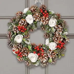 Handcrafted Faux Pinecones 36cm Wreath