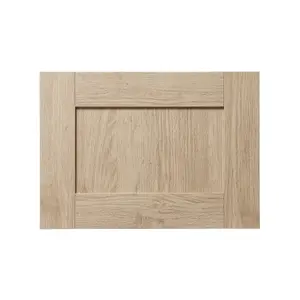 GoodHome Alpinia Matt light oak effect Shaker 2 drawer front, bridging door & bi fold door 500mm