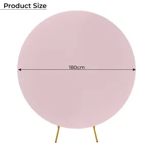 Round Polyester Spandex Arch Stand Backdrop Cover Garden Arbors Cover, Baby Pink - 180cm