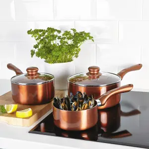 Cermalon 5 Piece Copper Cookware Pan Set