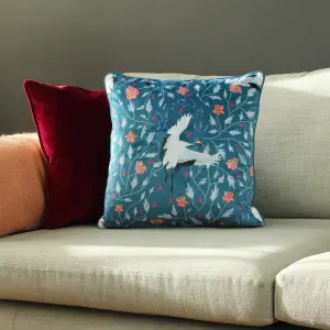 Paoletti Georgia Botanical Piped Feather Filled Cushion