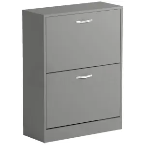 Vida Designs 2 Drawer Shoe Storage Cabinet Grey