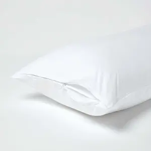 Homescapes White Continental Egyptian Cotton Pillowcase 200 TC, 40 x 80 cm