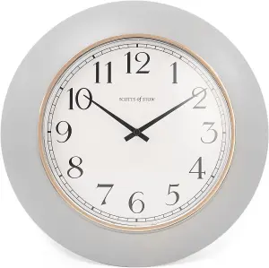 Stone Large Round Wall Clock - Modern Battery-Operated Arabic Numerals Silent Quartz Clock - Measures 30cm Diameter