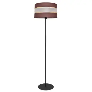 Luminosa Helen Floor Lamp With Shade Brown, Gold, Black 35cm