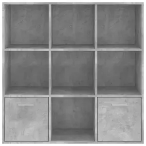 Arundhati Bookcase Concrete Grey / 98cm H x 98cm W x 30cm D