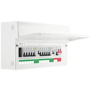 BG 11-way Dual RCD Surge protected Consumer unit with 100A mains switch