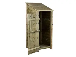 Wooden Premium Tongue & Groove Log Store (W-79cm, H-180cm, D-88cm) With door