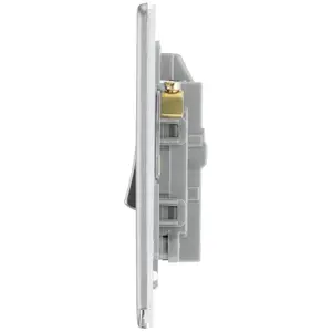 GoodHome 20A Rocker Flat Control switch with LED indicator Steel effect