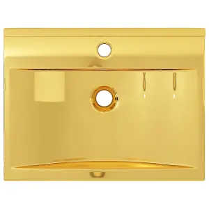 Berkfield Wash Basin with Overflow 60x46x16 cm Ceramic Gold