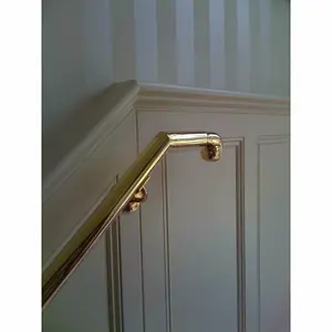 EAI Handrail Bracket Polished Brass Pack 10 Banister Brackets Stair Banister Wall Handrail 63mm