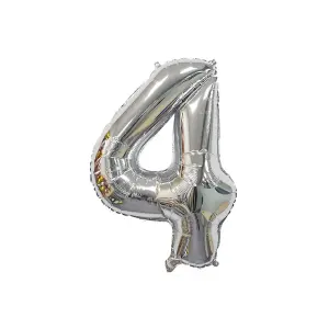 Realmax 4 Number Balloon Silver (One Size)