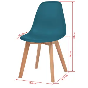 Berkfield Dining Chairs 6 pcs Turquoise Plastic