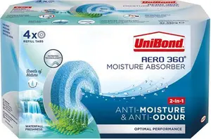 Unibond AERO 360° Moisture Absorber Waterfall Freshness Refill Tab, Aromatherapy, Ultra-Absorbent And Odour-Neutralising, For AERO 360° Dehumidifier