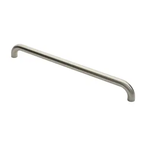 4x Round D Bar Pull Handle 630 x 30mm 600mm Fixing Centres Satin Steel