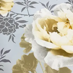 Catherine Lansfield Ochre Floral Pearl Effect Embossed Wallpaper