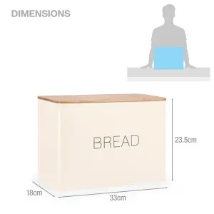 EHC Bread Bin, Bread Bins for Kitchen, Bread Tin, Large Bread Bin food Storage, Cream