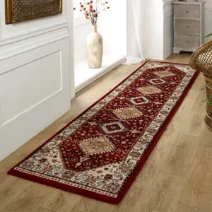 Traditional Persian Easy to Clean Bordered Floral Geometric Wool Rug for Living Room and Bedroom-240cm X 340cm