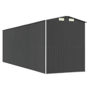 6 ft. W x 20 ft. D Galvanized Steel Apex Garden Shed Anthracite