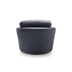 Chicago Velvet Swivel Chair in Dark Grey