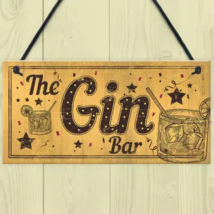 Red Ocean Decorative Drink Gin Bar Funny Gift Man Cave Home Bar Hanging Plaque Pub Sign Gifts