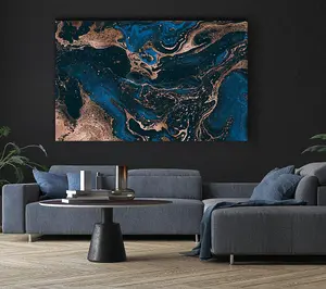 Ocean Oils And Bronze Canvas Print Wall Art - Medium 20 x 32 Inches