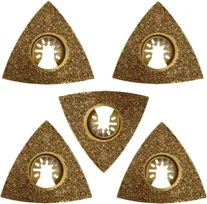 Rennie Tools Pack Of 5 x 78mm Triangular Carbide Rasp Oscillating Multi Tool Blades For Grout, Mortar, Concrete & Masonry.