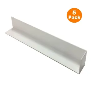 HomeSmart 5x Plastic UPVC Fascia and Soffit Board Straight Butt Joint, 300mm x 40mm, Round Edge