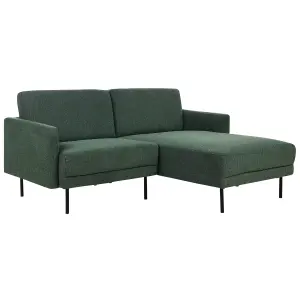 Left-Hand Corner Sofa BREDA Dark Green Fabric 2 Seater Left Hand