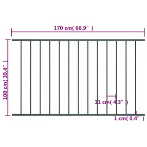 Fredonyer 99.06cm H x 170.18cm W Metal Fence Panels Anthracite