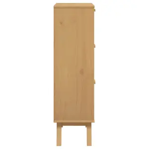 Shoe Cabinet OLDEN Grey and Brown 55x35x120cm Solid Wood Pine