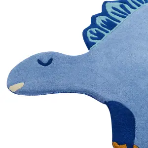 Wool Kids Rug Dinosaur 100 x 160 cm Blue TREX