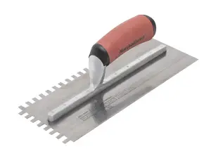 Marshalltown Stainless Steel Square Notched Trowel with DuraSoft Handle for Flooring Applications